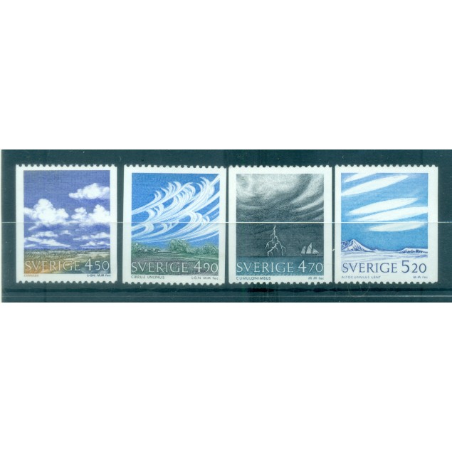 Sweden 1990 - Y & T n. 1617/20 - Clouds and meteorology (Michel n. 1633/36)