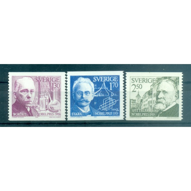 Suède 1979 - Y & T n. 1075/77 - Prix Nobel 1919 (Michel n. 1093/95)