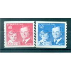 Suède 1980 - Y & T n. 1083/84 - Roi Charles XVI Gustave (Michel n. 1101/02 A)