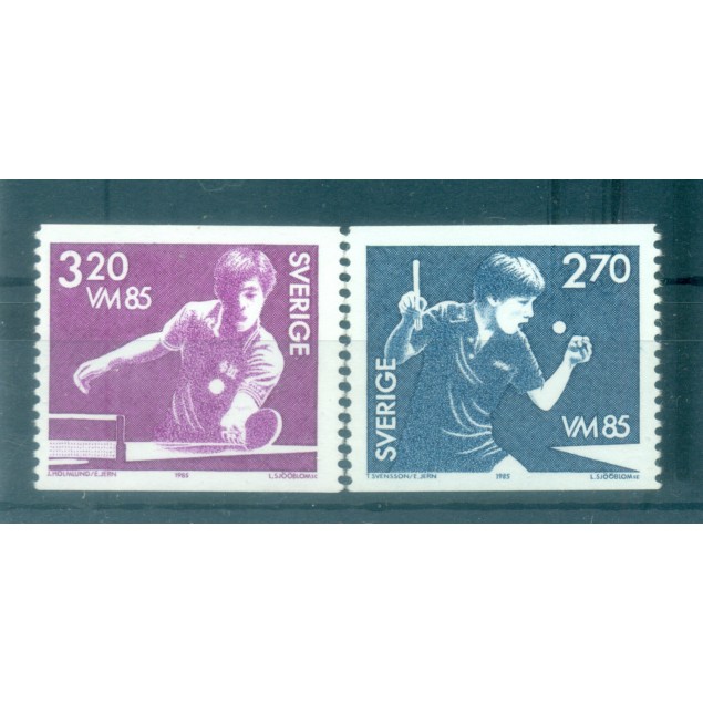 Suède 1985 - Y & T n. 1308/09 - Tennis de table (Michel n. 1326/27)