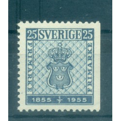 Suède 1955 - Y & T n. 395a - Centenaire du Timbre (Michel n. 402 Dr)