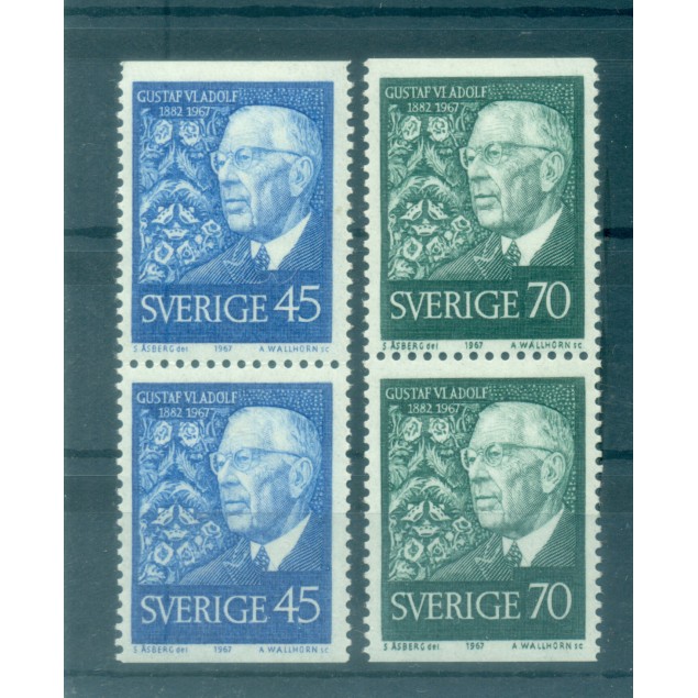 Sweden 1967 - Y & T n. 578b/79b - King Gustav VI Adolf (Michel n. 594/94 Do/Du)