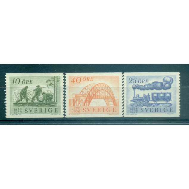 Sweden 1956 - Y & T n. 411/13 - Swedish railways (Michel n. 418/20 A)