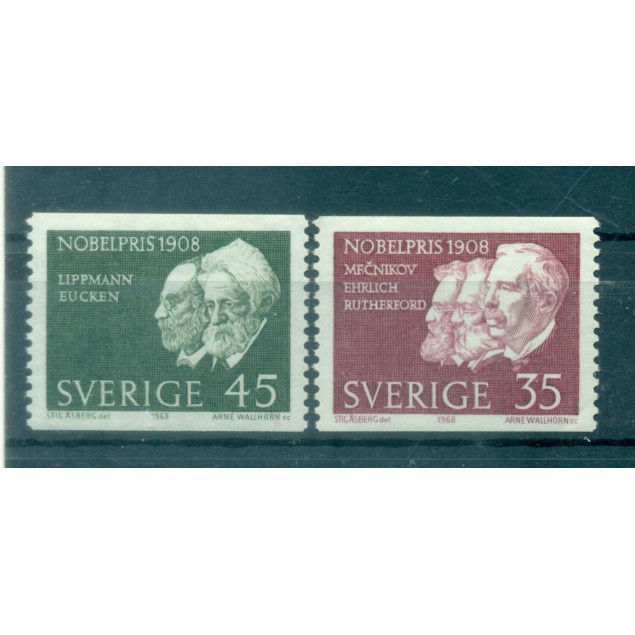 Svezia 1968 - Y & T n. 609/10 - Premio Nobel 1908 (Michel n. 626/27 A)