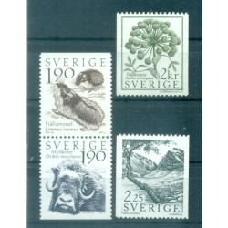 Svezia 1984 - Y & T n. 1256a-1258/59 - Flora e fauna (Michel n. 1272/75)