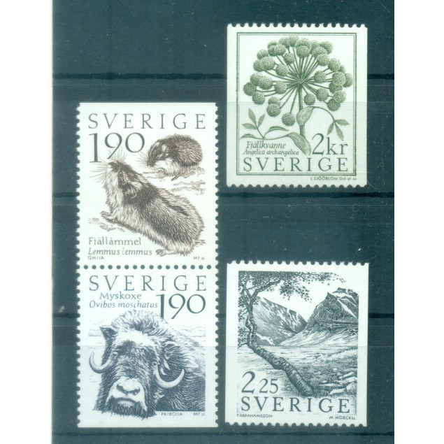 Sweden 1984 - Y & T n. 1256a-1258/59 - Flora and fauna (Michel n. 1272/75)