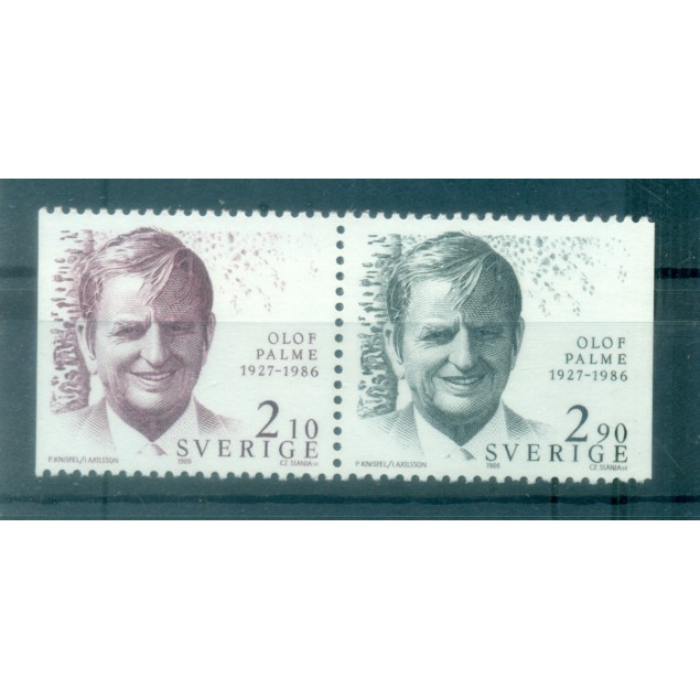 Suède 1986 - Y & T n. 1366a - Olof Palme (Michel n. 1384/85)