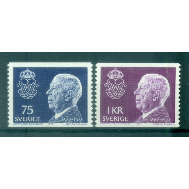 Suède 1973 - Y & T n. 794/95 - Roi Gustave VI Adolphe (Michel n. 826/27)