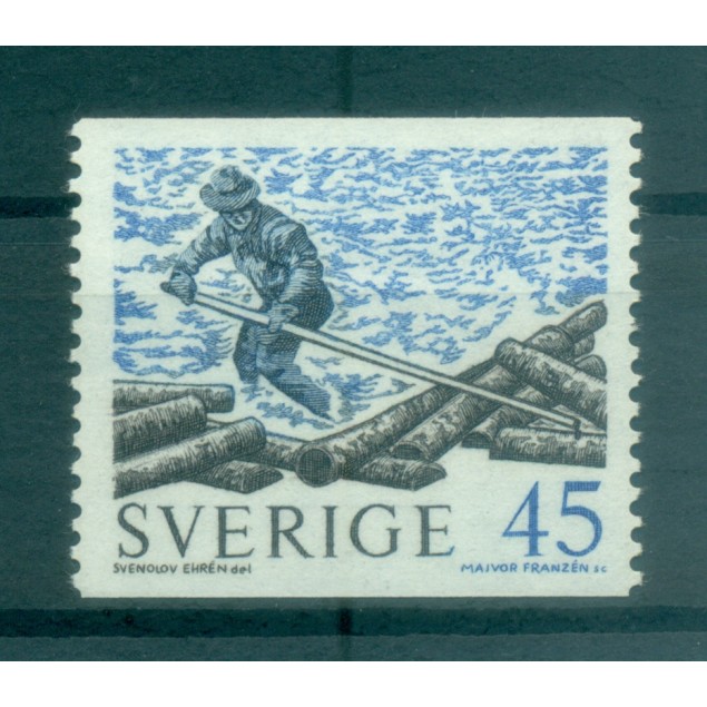 Suède 1970 - Y & T n. 651 - Le flottage du bois (Michel n. 666 A)