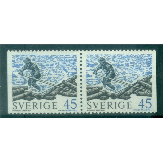 Suède 1970 - Y & T n. 651b - Le flottage du bois (Michel n. 666 Dl/Dr)