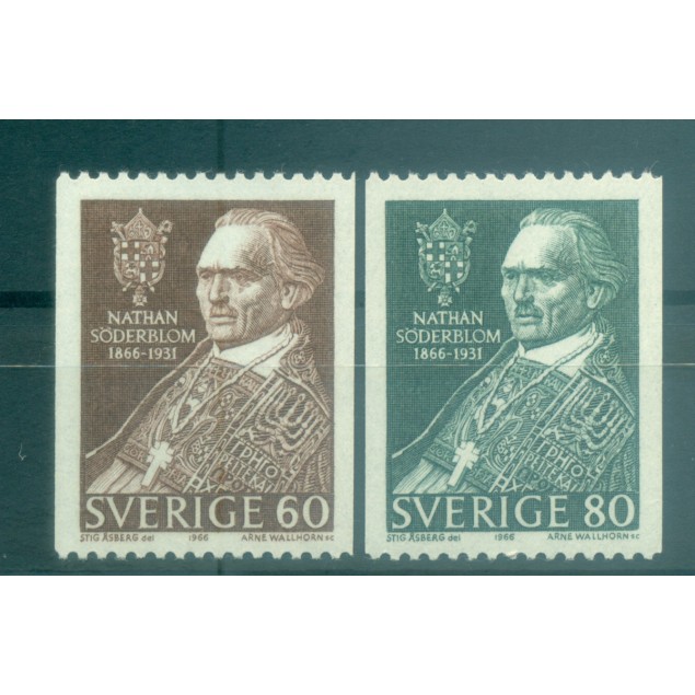 Suède 1966 - Y & T n. 531/32 - Nathan Söderblom (Michel n. 544/45 C)