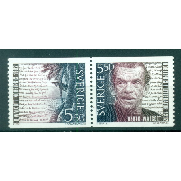 Sweden 1992 - Y & T n. 1734/35 - Derek Walcott (Michel n. 1752/53)