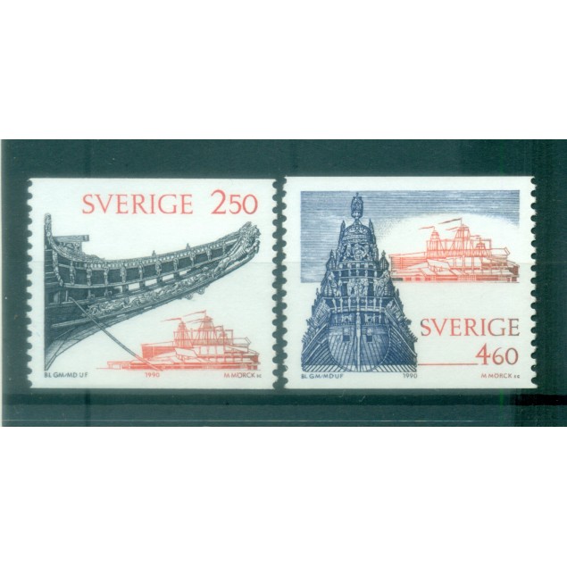 Suède 1990 - Y & T n. 1589/90 - Musée Vasa (Michel n. 1607/08)