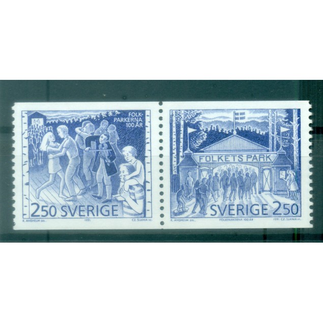 Suède 1991 - Y & T n. 1651/52 - Parcs d'attractions (Michel n. 1672/73)