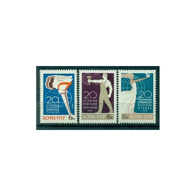 Russie - USSR 1965 - Michel n. 3111/13 - 20 ans d'organisations internationales