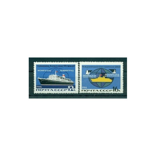 Russie - USSR 1966 - Michel n. 3196/97 - Transport maritime de ligne Leningrad M