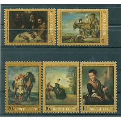 USSR 1972 - Y & T n. 3863/67 - Paintings of the Hermitage Museum