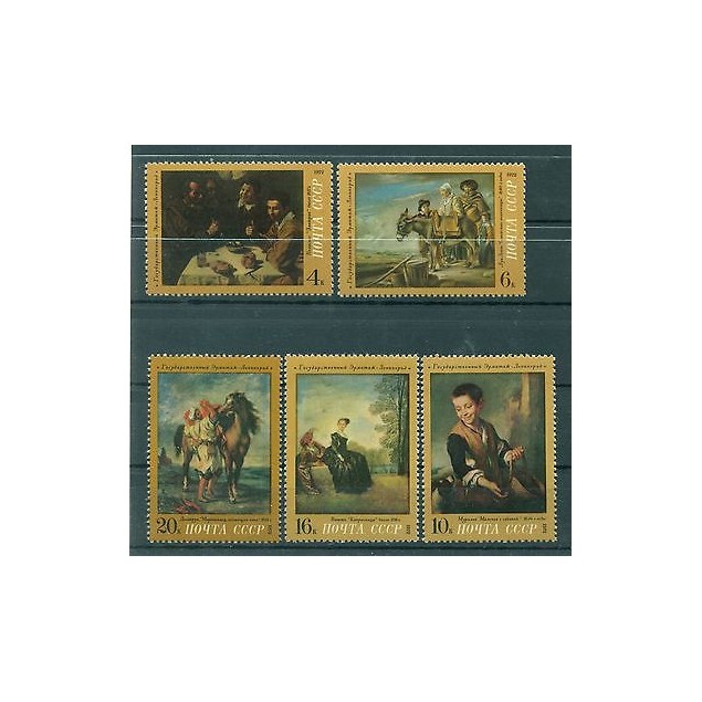 Russie - USSR 1972 - Michel n. 4036/40 - Tableaux du musée de l'Ermitage **