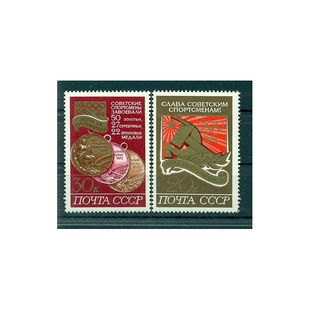 Russie - USSR 1972 - Michel n. 4059/60 - Médailles olympiques pour athlètes sovi