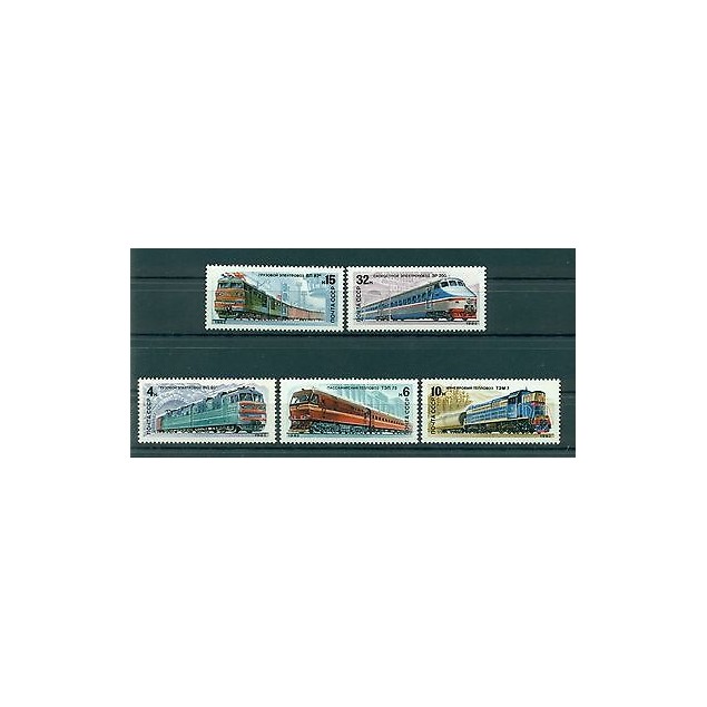 Russie - USSR 1982 - Michel n. 5175/79 - Locomotives