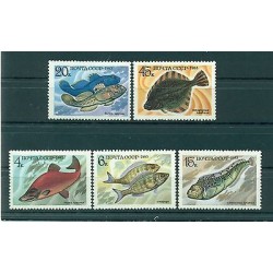 USSR 1983 - Y & T n. 5017/21 - Fishes