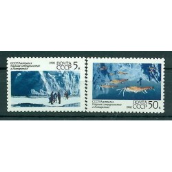 URSS 1990 - Y & T n. 5758/59 - Coopération scientifique en Antarctique (Michel n. 6095/96)