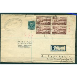 Sudafrica 1949 - Y & T n. 90-170/71 - Lettera da Marion Island (Antartide)