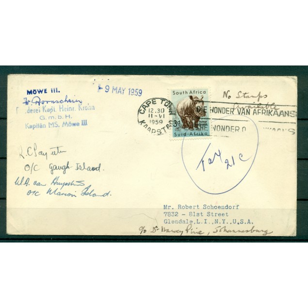 South Africa 1959 - Y & T n. 205 - 1959 expedition of the vessel Möwe III (Antarctica)