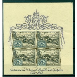 Vaticano 1952 - Y & T foglietto n. 1 - Centenario del francobollo degli Stati Pontifici
