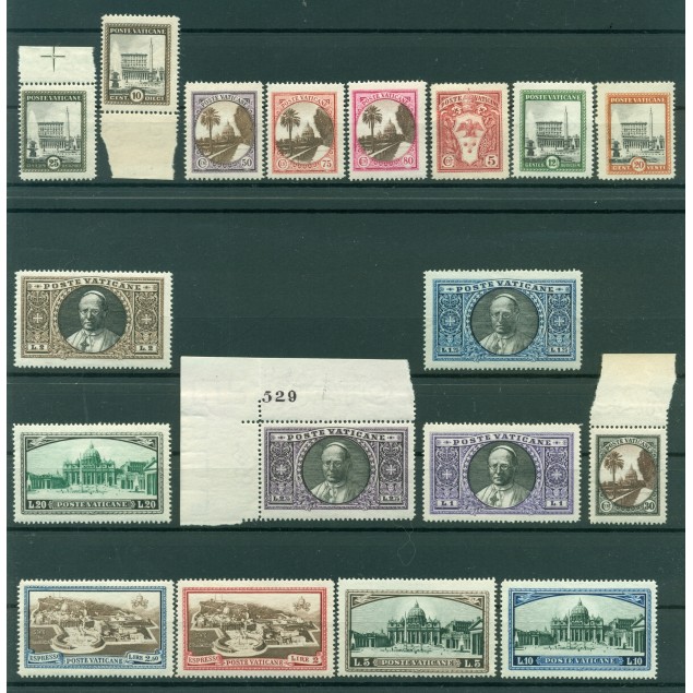Vaticano 1933 - Y & T n. 44/59 + n. 3/4 espressi - Serie ordinaria