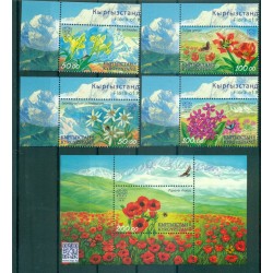 Kirghizistan KEP 2016 - Y & T n. 26/29 +Bf 9 - Fleurs