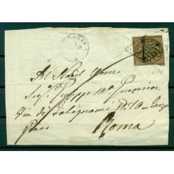 Stati Pontifici 1852/64 - Y & T n.  4 b - 3 baiocchi su lettera